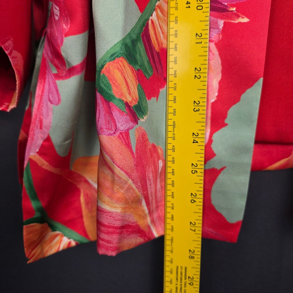 Chicos Tropical Floral Kimono Jacket Open Front L/XL Lined 3/4 Sleeve - Picture 4 of 7
